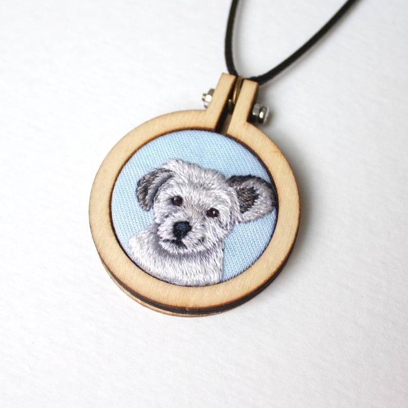 Personalized Embroidered Pet Photo Car Hanger Pet Portrait Memorial Gift