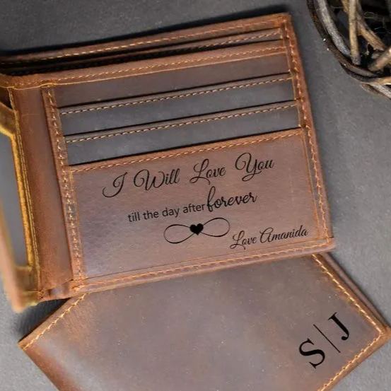 Gift for son, Personalized Men Wallet, Gifts for him, Christmas gift, graduation gift, wallet for my man, Genuine Leather, RFID