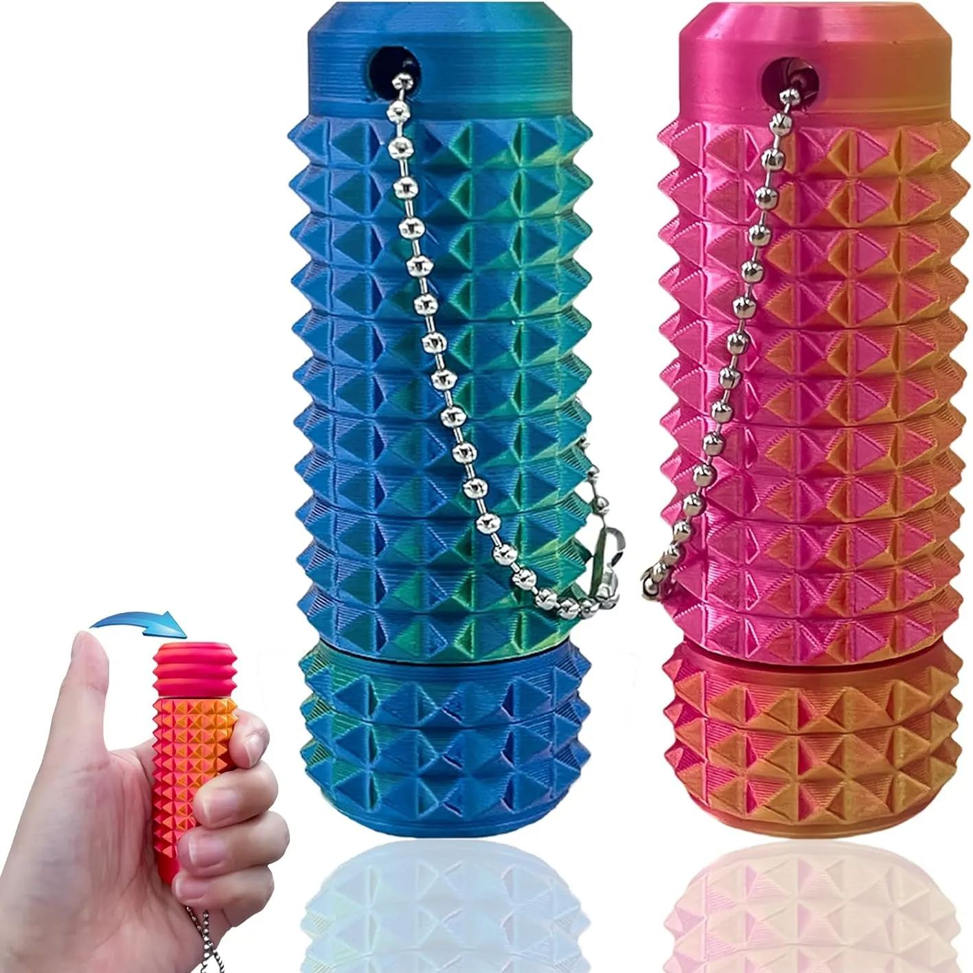 Custom Name Spiky Grippie Stim Keychain Mini Fidget Toy Venting Key Pendant for Anxiety Relief Positive