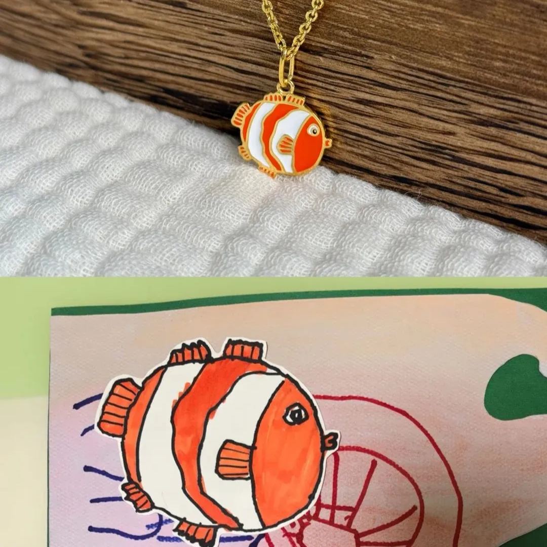 When Childish Scribbles Become Timeless Treasures: Custom Hand-Drawn Portrait Necklace