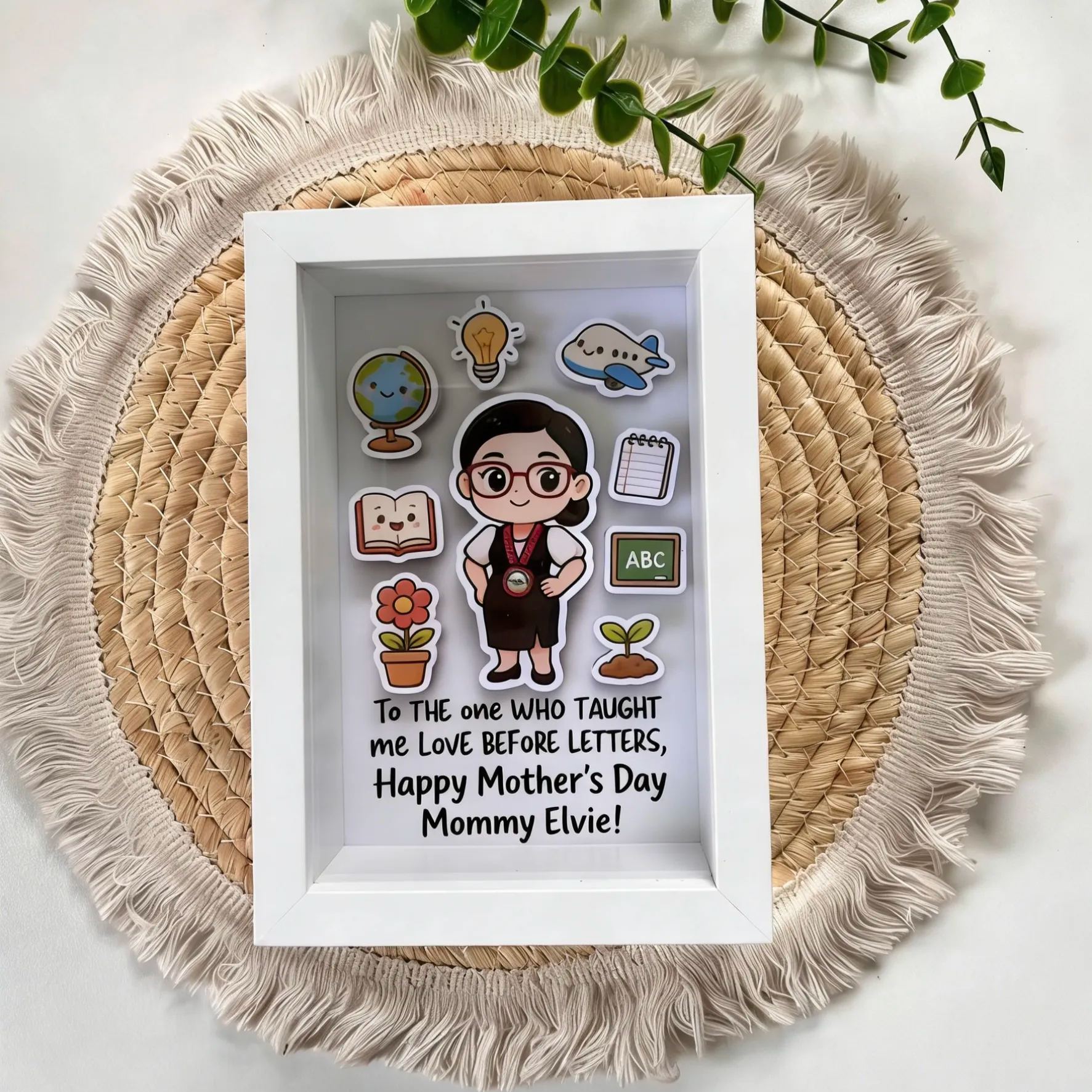 Custom 3D Chibi Portrait Frame – Personalized Cartoon Gift
