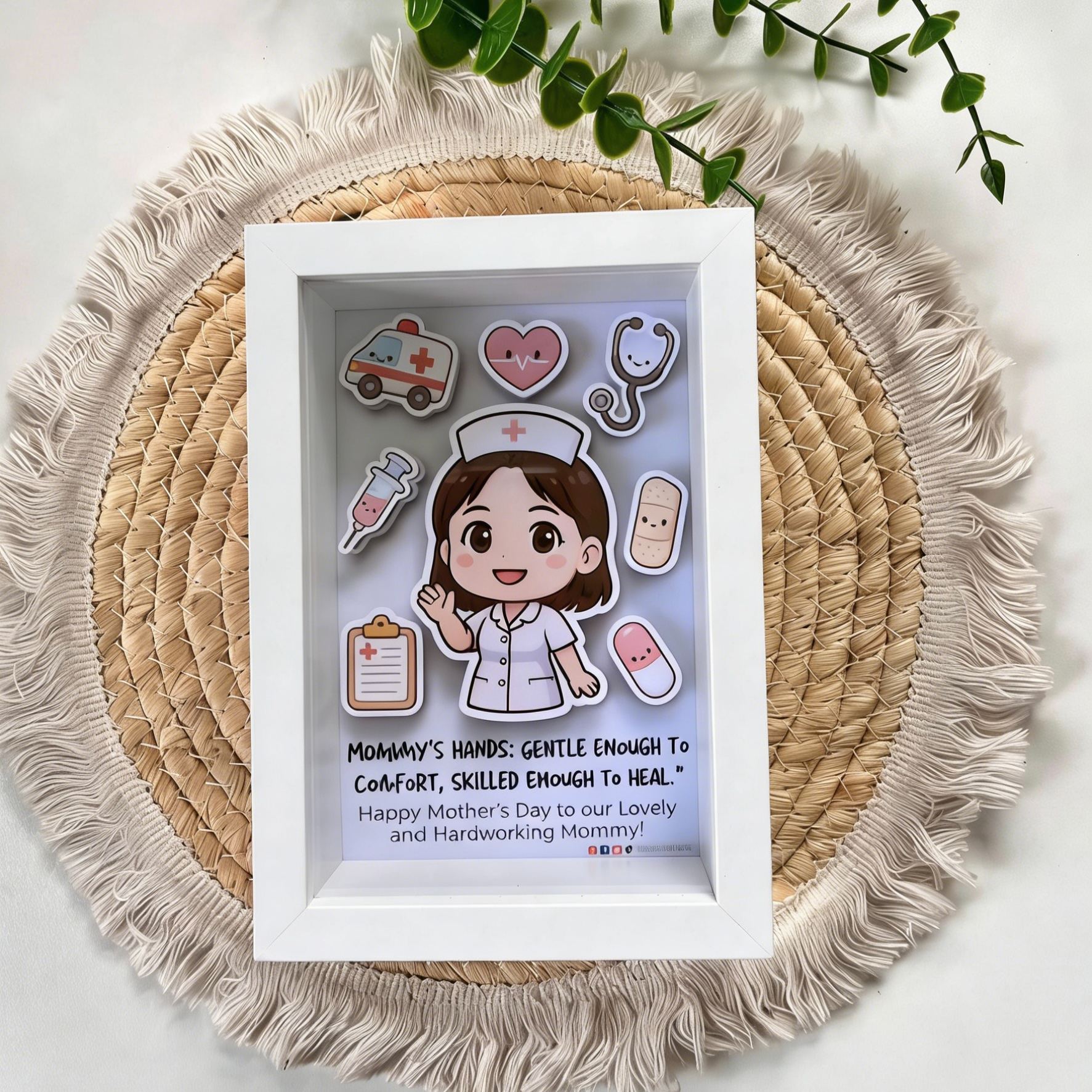 Custom 3D Chibi Portrait Frame – Personalized Cartoon Gift