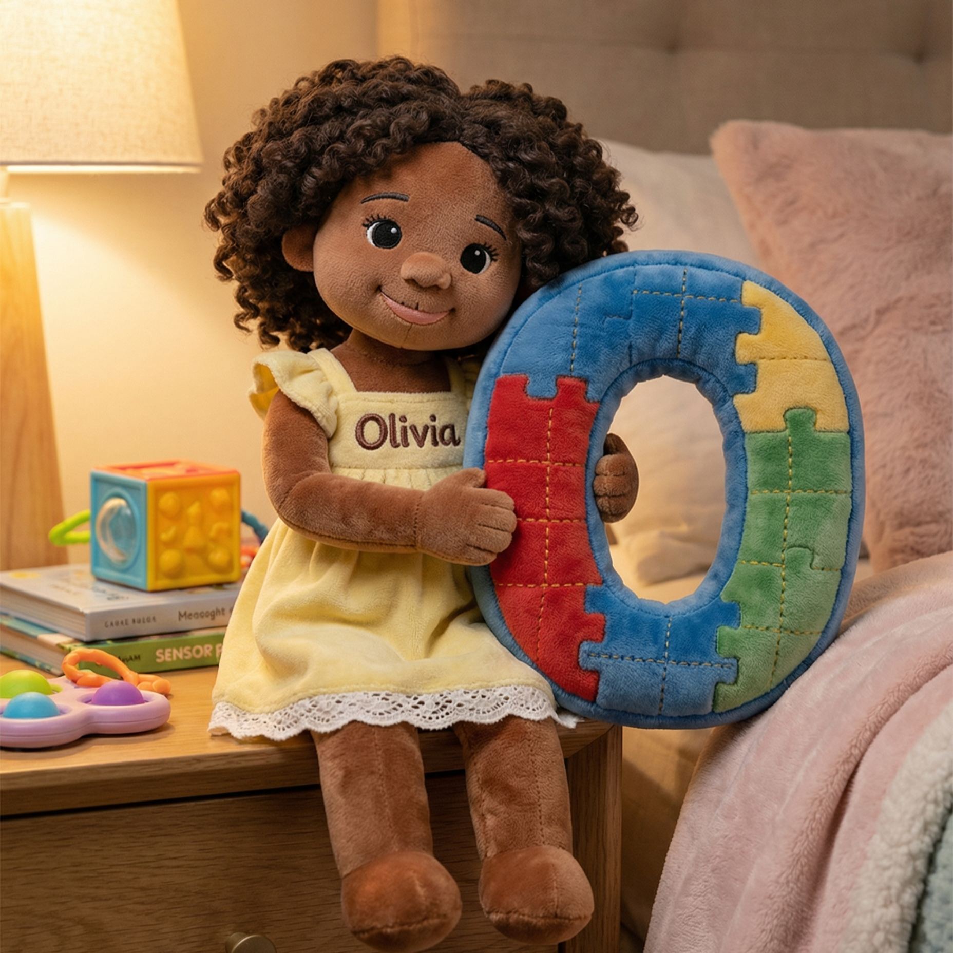 Custom Any Photo - Everyone Communicates Differently - Personalized Autism Awareness Premium Faux Fur Pillow