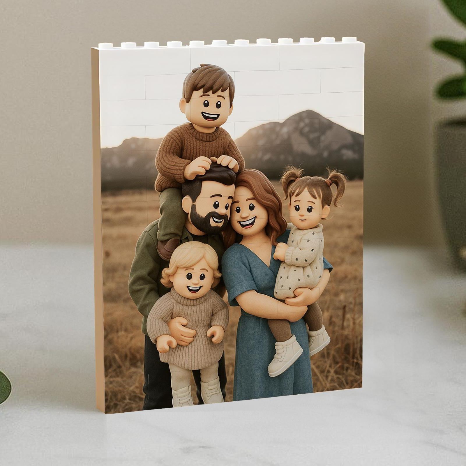 Fathers Day Gift for Dad, Custom Brick Figures Photo Block, Unique Photo Gift for Dad, Photo Building Block Gift for Husband, Grandpa Gift
