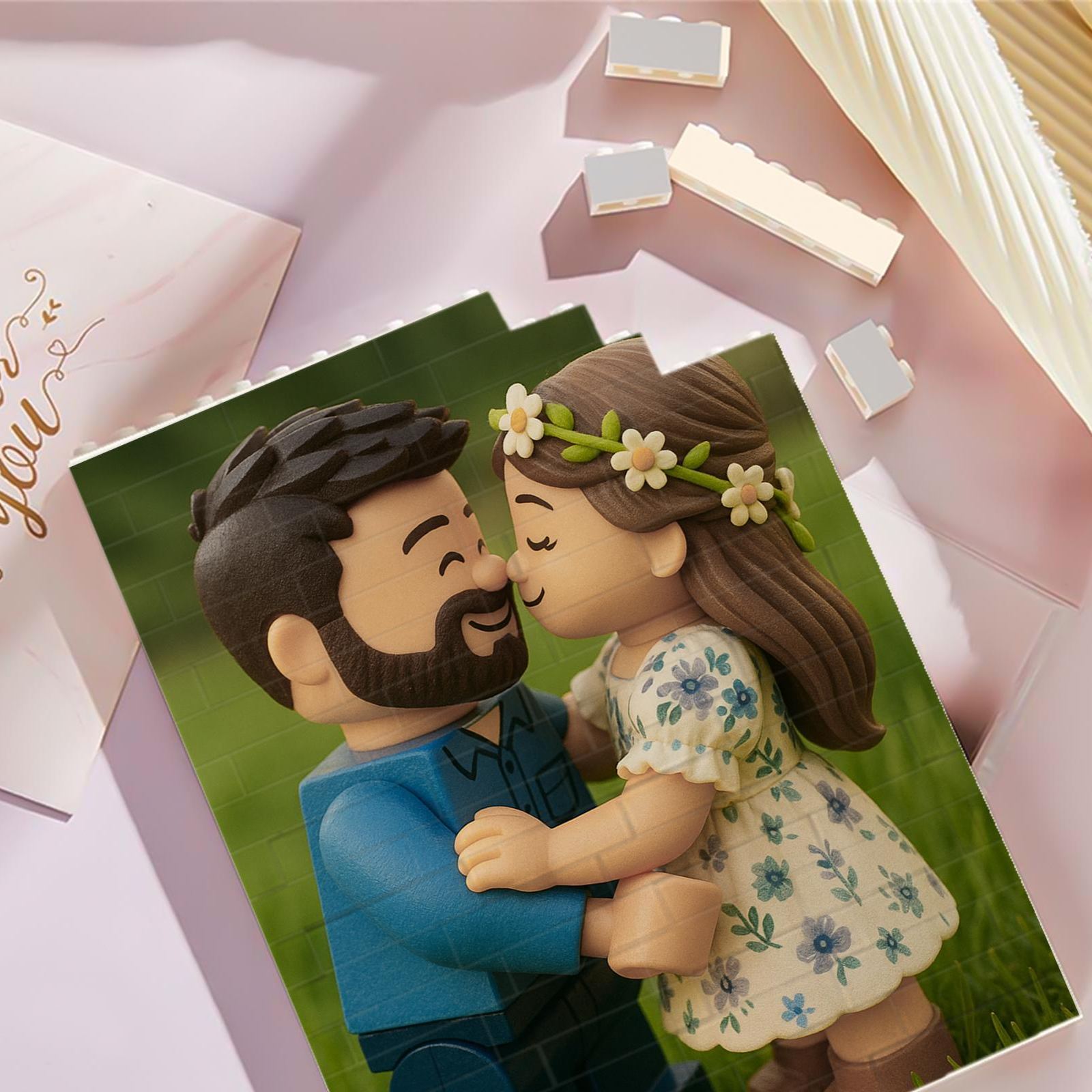 Fathers Day Gift for Dad, Custom Brick Figures Photo Block, Unique Photo Gift for Dad, Photo Building Block Gift for Husband, Grandpa Gift
