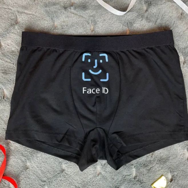 Novelty Face ID Men's Boxer Briefs Touch ID Women's Thong G-String Creative Gag Gifts for Anniversary Valentine's Day Honeymoon