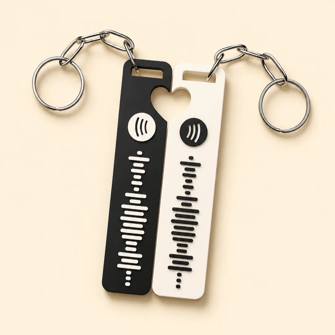 Personalized You And Me Spotify Code Keychain Custom Music Keyring Scannable Song Keychain Gifts For  Couple