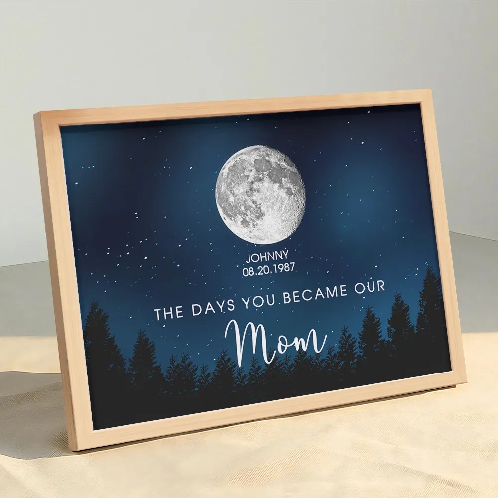 Personalized Galaxy Night Custom Birthday Moon Phase The Days You Became Our Mom With Kids Names Ideal Gifts for Mother's Day Gifts!
