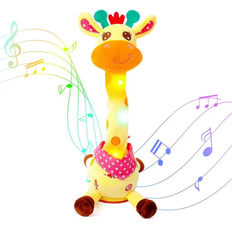 Dancing Talking Giraffe Toys - Electronic Rattle Toys for Kids - Repeat and Mimicking Musical Playtime Entertainment Plush - GiftlabUS