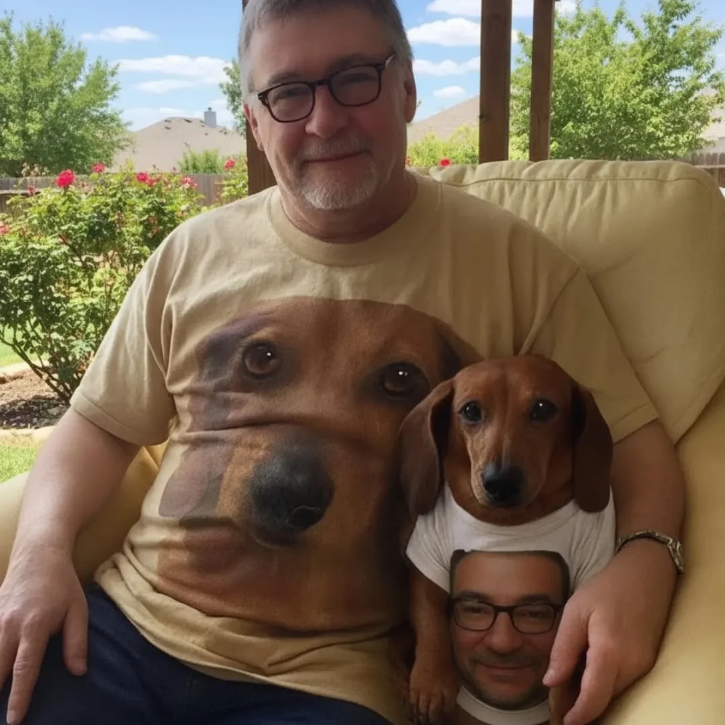 Custom Photo T-Shirt Set Dog and Owner Matching Shirts Personalized Pet Lover Gift