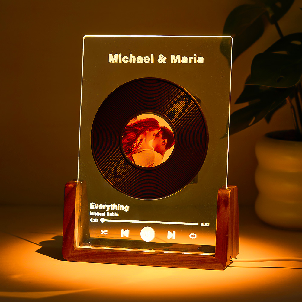 Auto-Music Player Night Light Personalized Photo & Music Lamp That Plays Music Without Cell Phone Multiple Styles Anniversary Gift for Couples