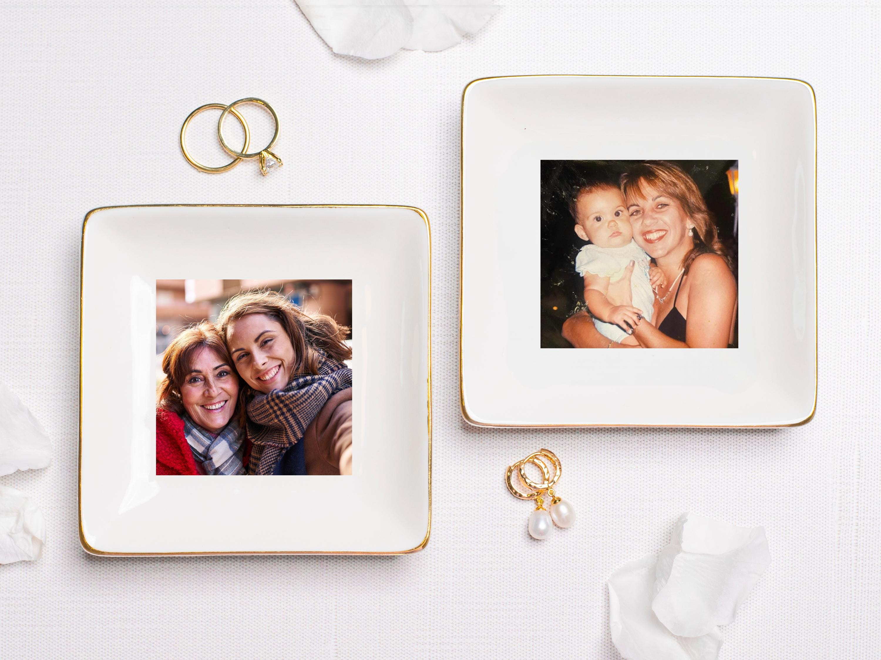 Photo Gifts for Mom Wedding Day, Birthday Gifts for Mom Photo Gift, Mom Jewelry Dish, Photo Trinket Dish, Mother of the Bride Photo Gifts