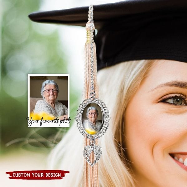 Personalized Graduation Tassel Photo Charm, Memorial Graduation Gift - Giftlab