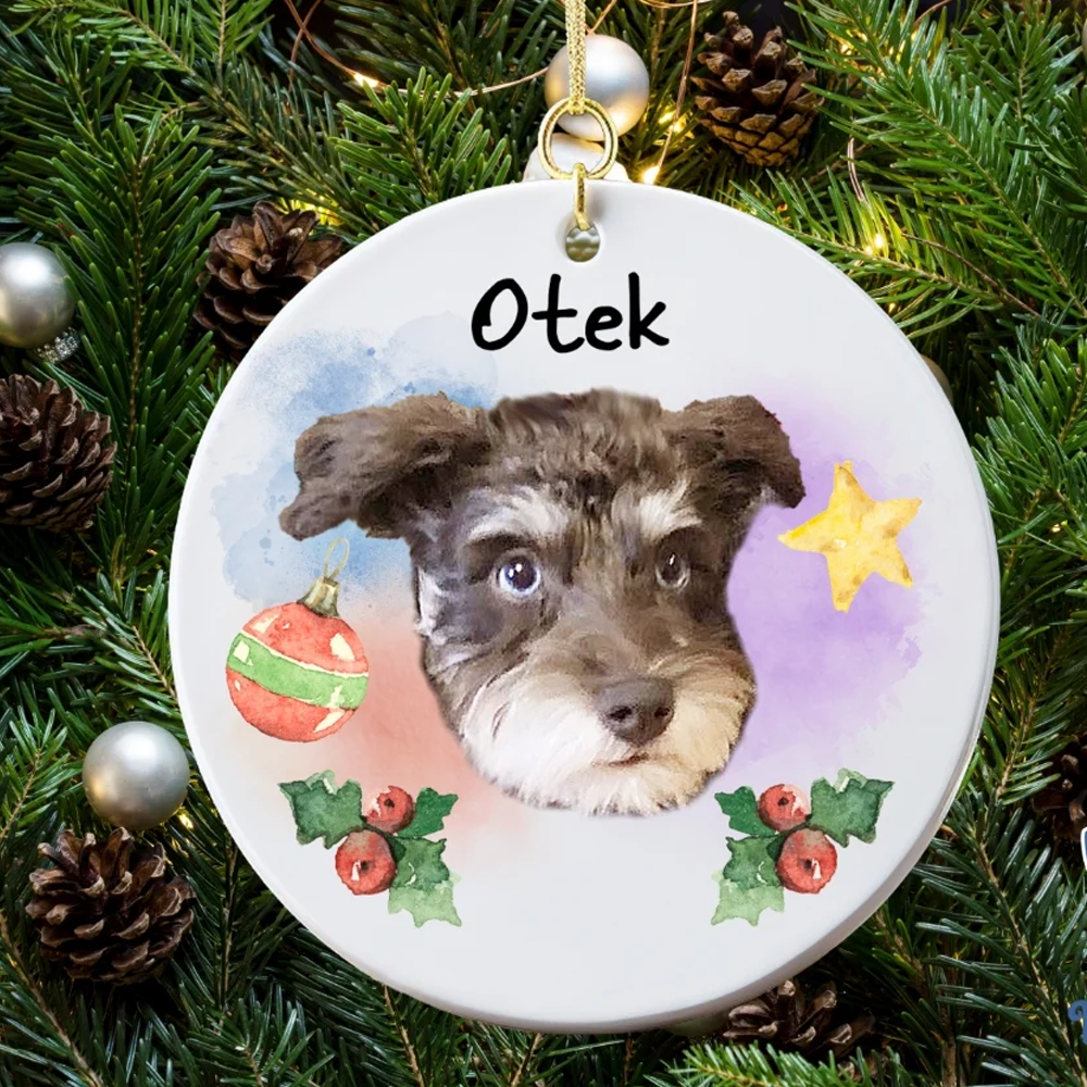 Custom Dog Ornament Personalized Painted Effect Ornaments Christmas Gifts