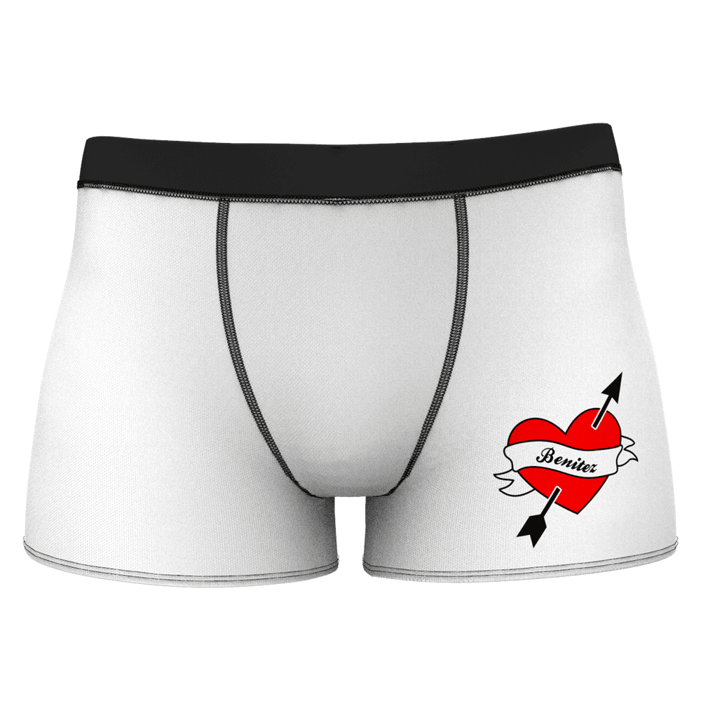 Custom Shorts Boxer with Girlfriend's Face - Love Heart - Giftlab