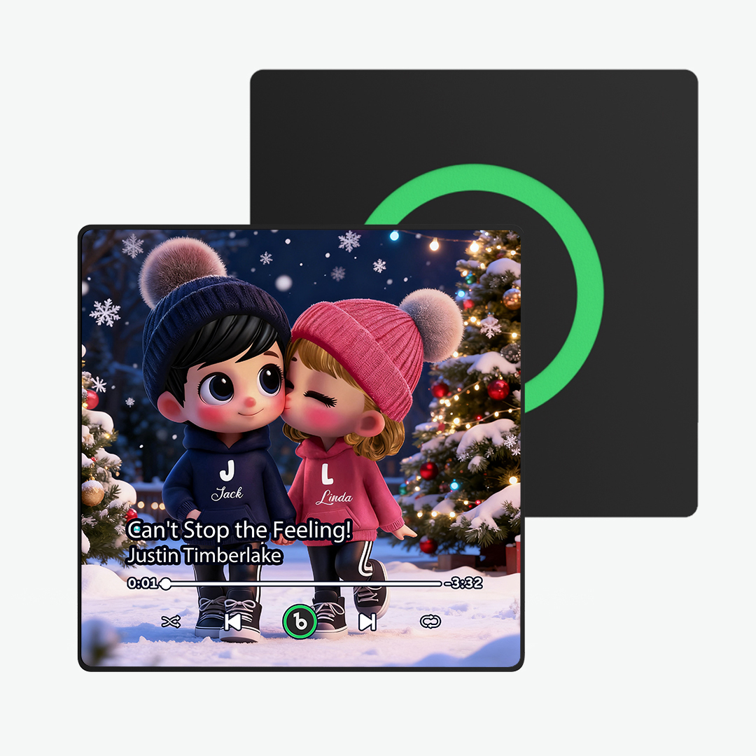 Custom Kissing Couple Christmas Gifts Music Fridge Magnet