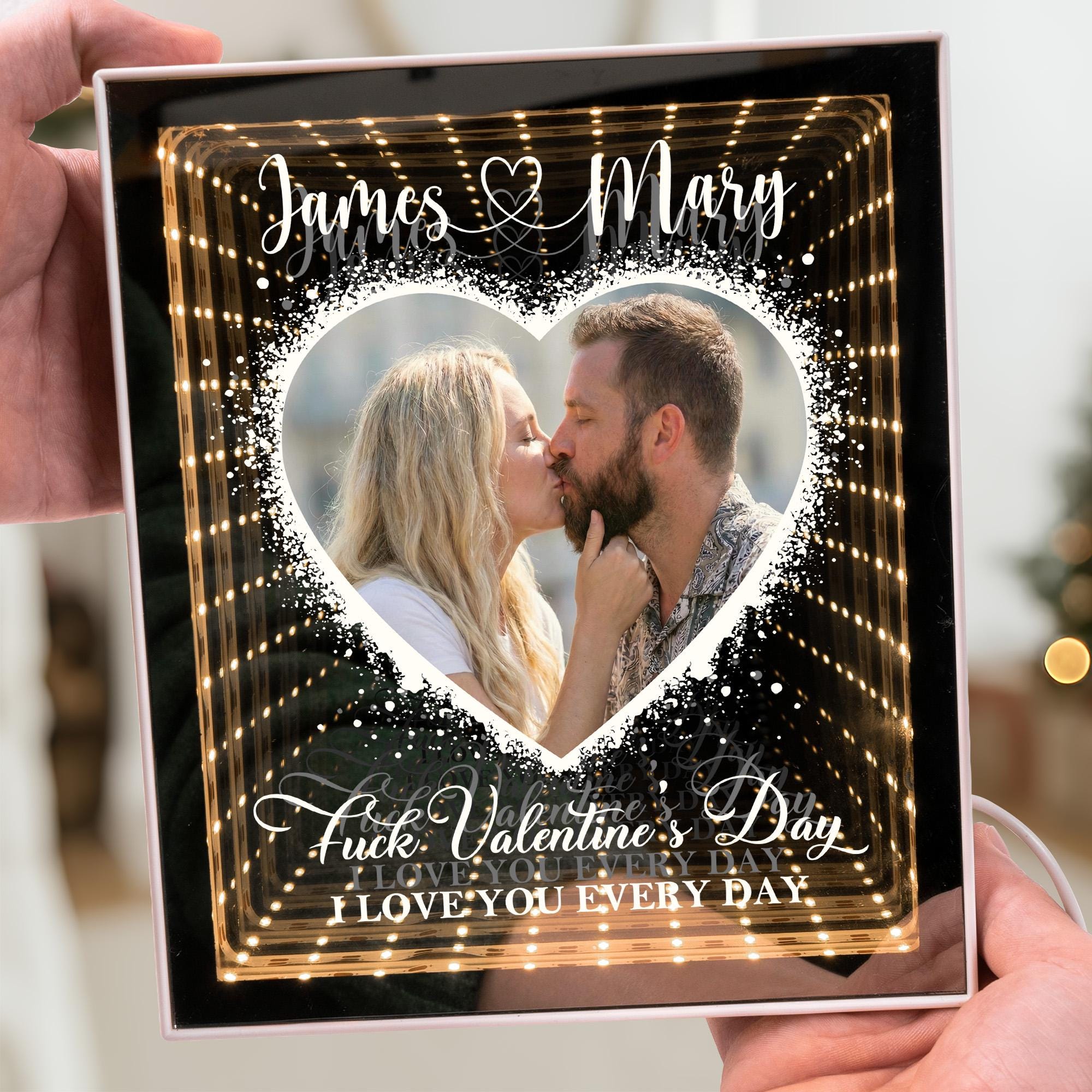 Custom Photo Night Light Box, Personalized Couple Photo Frame Lamp, Couple Wedding Gift, Wife Gift, Valentines Day Gift, Anniversary Gift