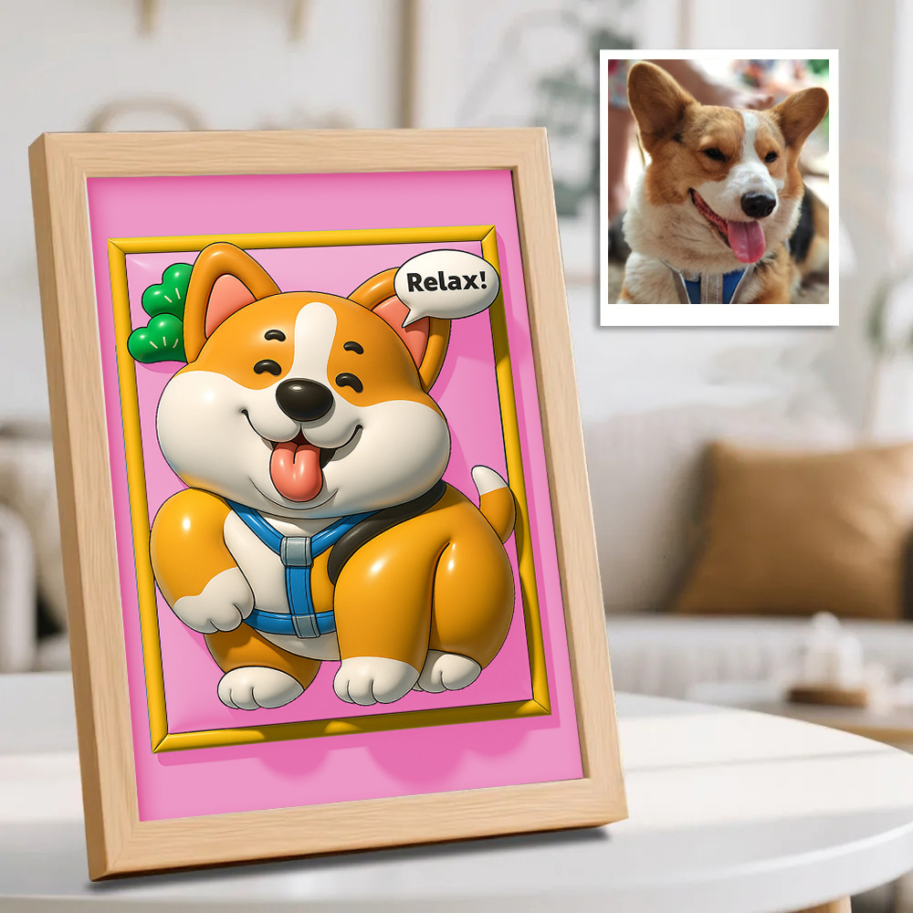 Custom 3D Inflated Effect Pet Photo Frame Home Decor for Pet Lover