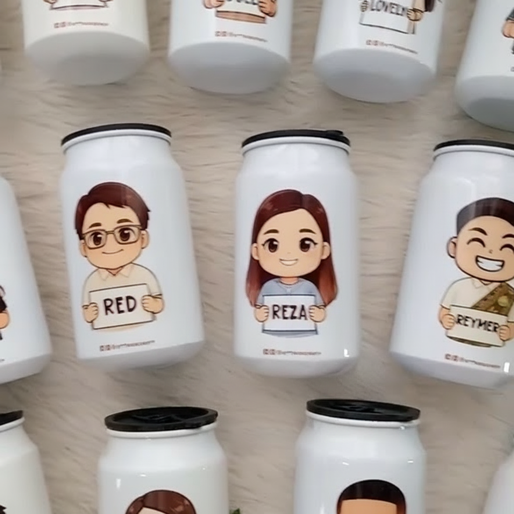 Hand Painted Chibi Cola Jug Figure Kawaii Soft Vinyl Retro Soda Decor