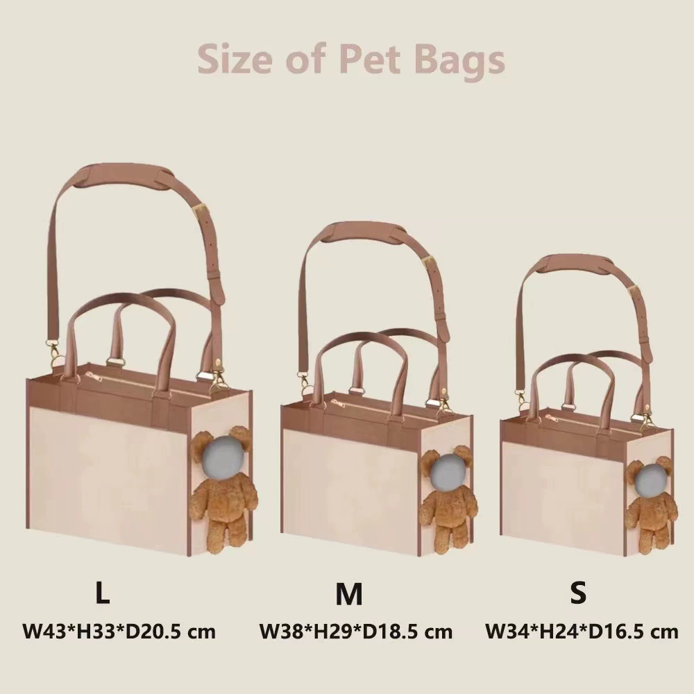 Cute Teddy Bear Head Out Pet Carrier Tote Bag for Small Dogs Cats