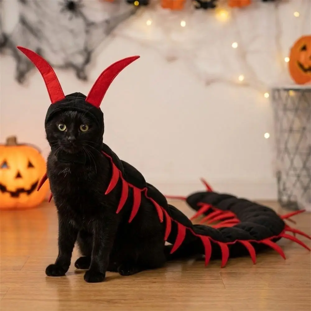 Halloween Cat Centipede Costume, Funny Cosplay Pet Apparel for Halloween Party