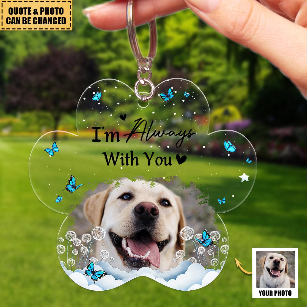Pet Memorial I'm Always With You - Personalized Acrylic Photo Keychain - Giftlab