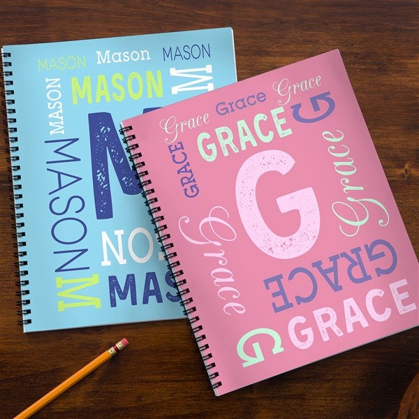 Repeating Name Personalized Large Notebooks