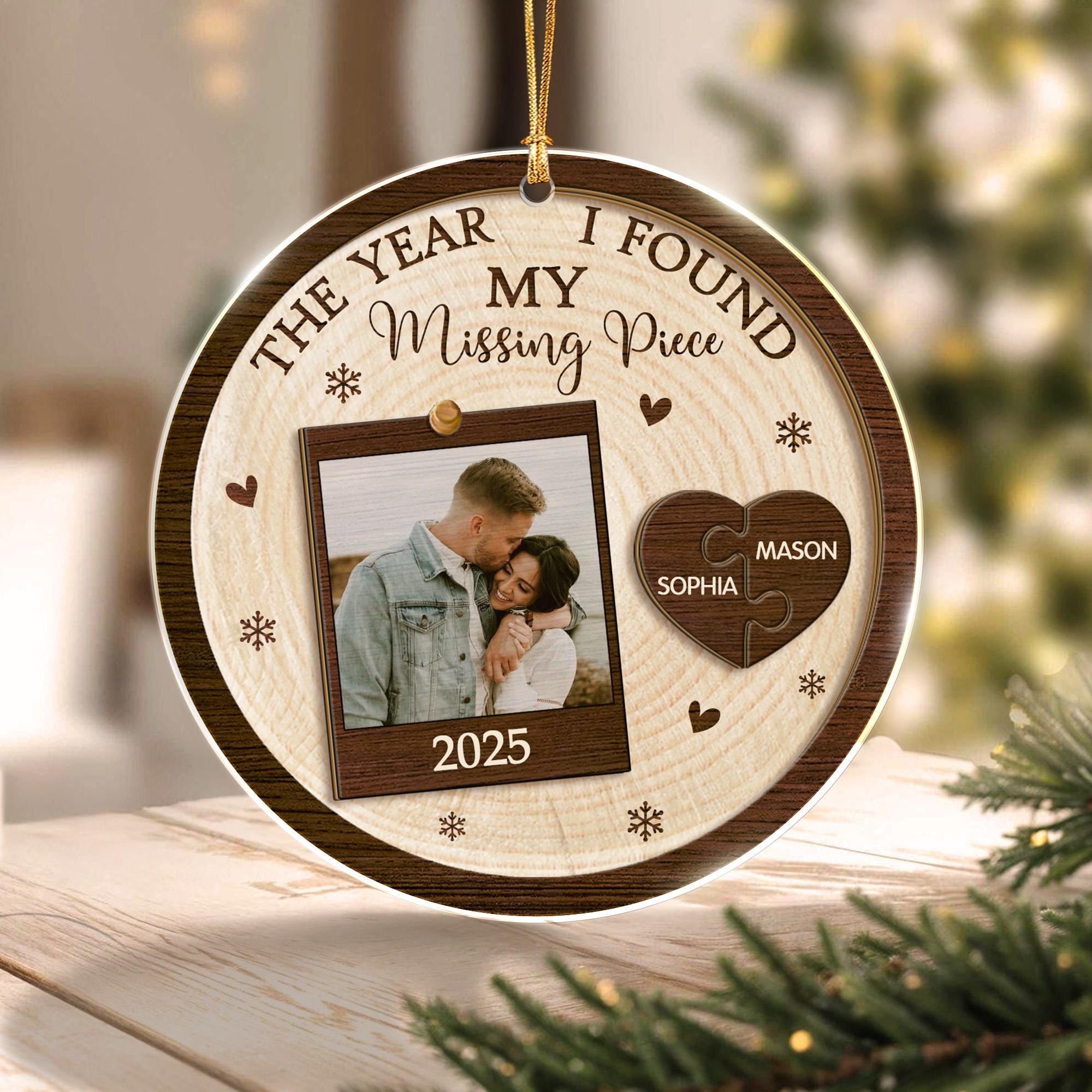 Personalized Photo Acrylic Couple Ornament Custom Valentine's Car Accessories For Him