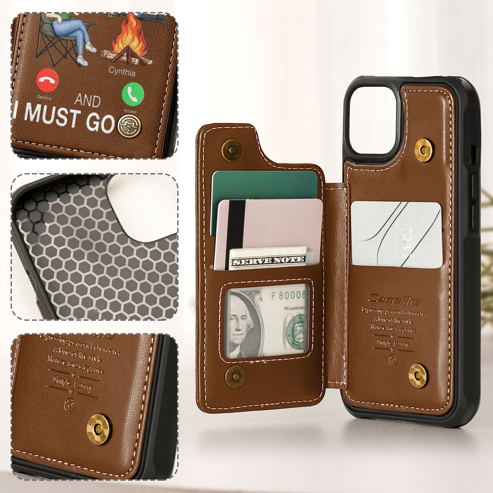 The Campsite Is Calling... And I Must Go - Personalized Leather Flip Wallet Phone Case	 - myphotowallet