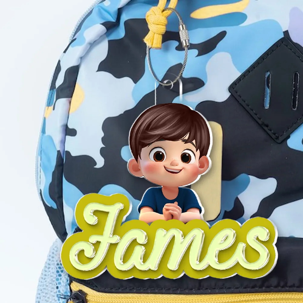 Name Tag for Backpack, Lunch Bag, Pencil Bag, Personalized Gift for Kids Boys Girls, Back to School Name Tag