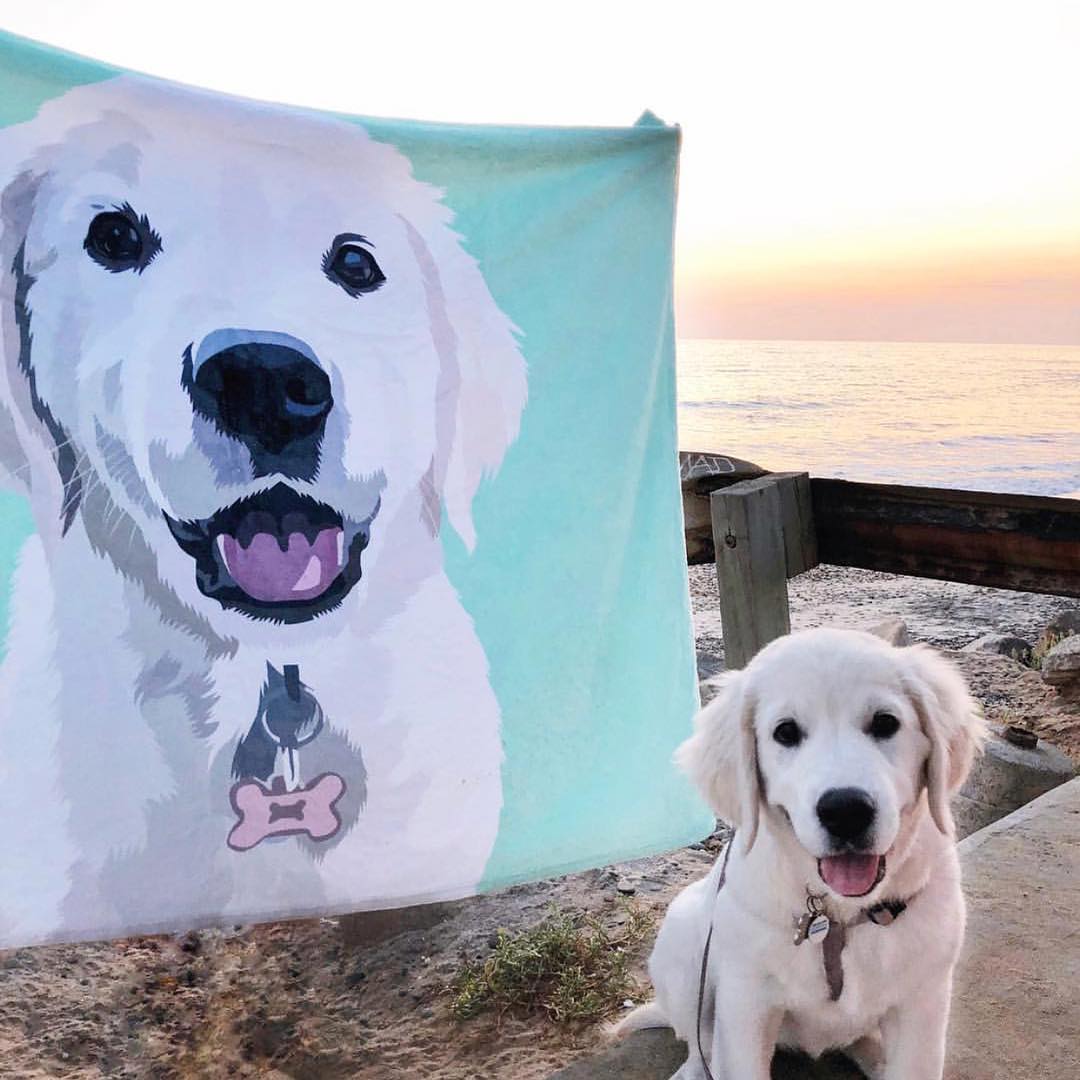 Custom Blanket Pet Memorial Gifts Dog Portrait Blanket - Giftlab