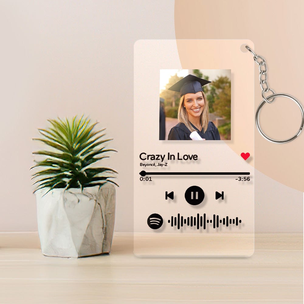 Custom Music Plaque Keychain Spotify Keychain Custom Graduation Gifts - Giftlab