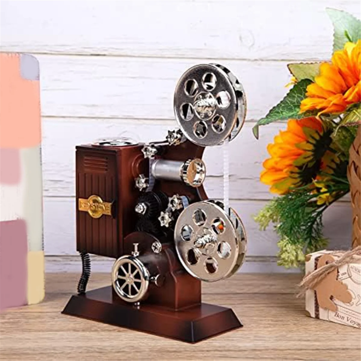 Movie Projector Music Box, Mini Antique Vintage Craft Music Box Plays Tune For Birthday Home/Office/Study Room