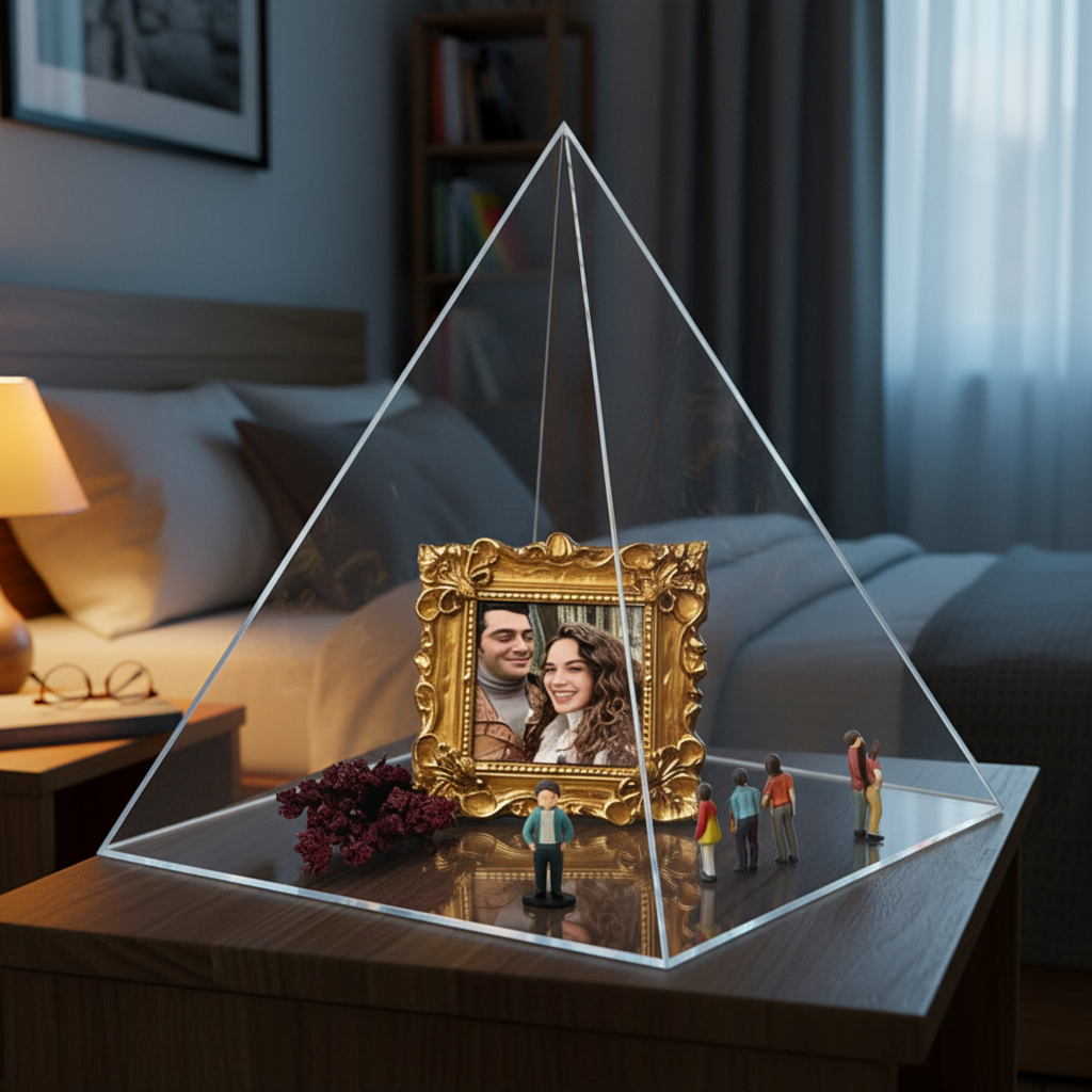 Personalized Pyramid Mini Museum Photo Display Museum of Us Custom Desk Decor for Valentine’s Day