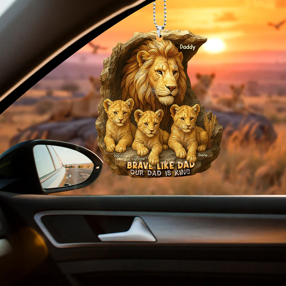 Personalized Gifts For Dad Car Ornament Brave Like Dad - Giftlab