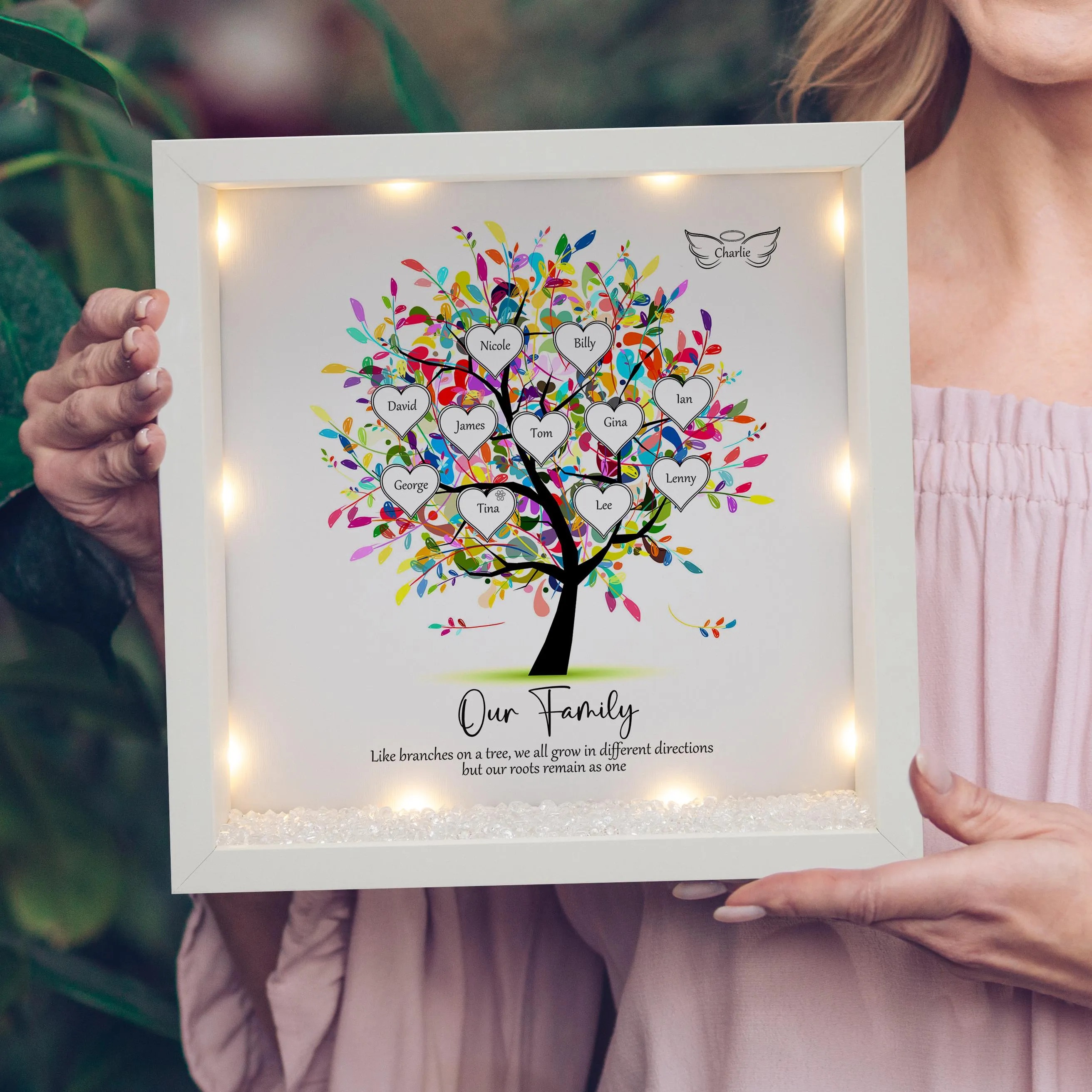 Personalized Family Tree Frame Light Frame Box