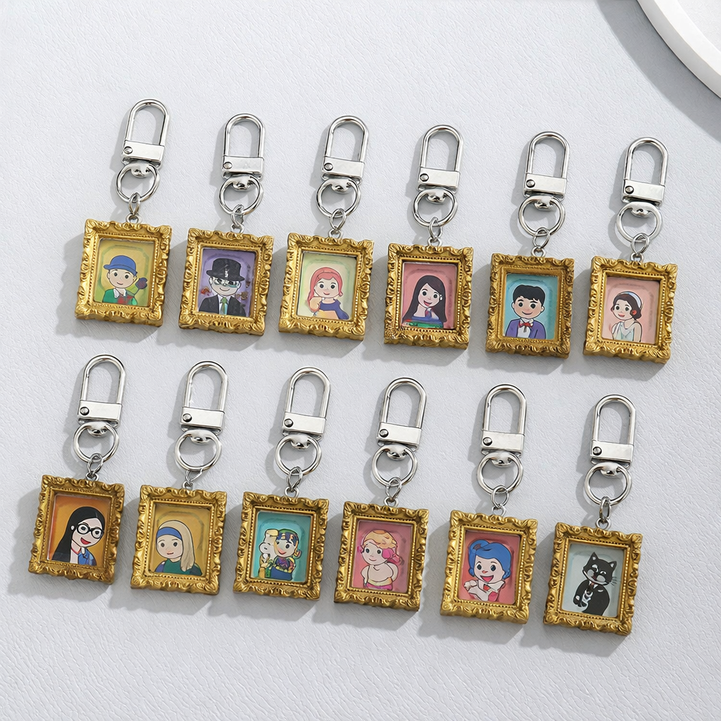 Vintage Gold & Silver Frame Resin Cabochons | DIY Keychains & Photo Frame Pendants | Antique Style Epoxy Fillable Charms for Crafting