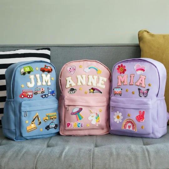Personalized Back To School Backpack Kids Custom Backpack With Name Patch for Kids