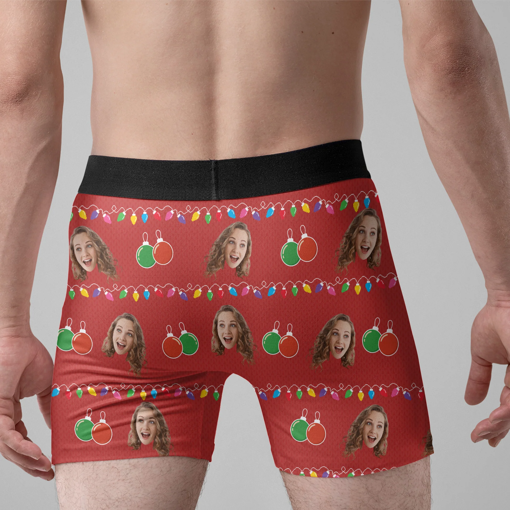 Jingle My Balls Funny Gift For Husband - Personalized Photo Men's Boxer Briefs Christmas Gift