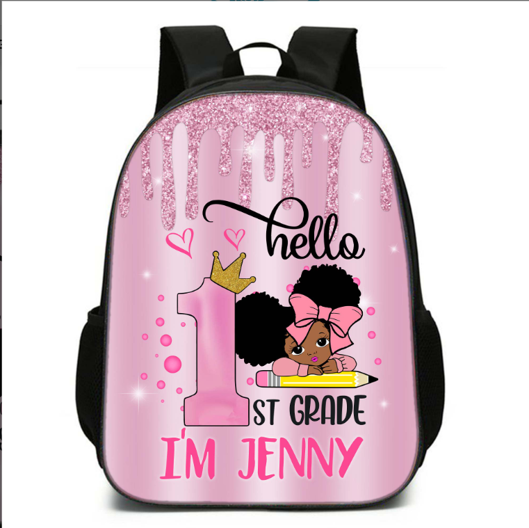Custom Pink Cartoon School Bag Gift For Girls