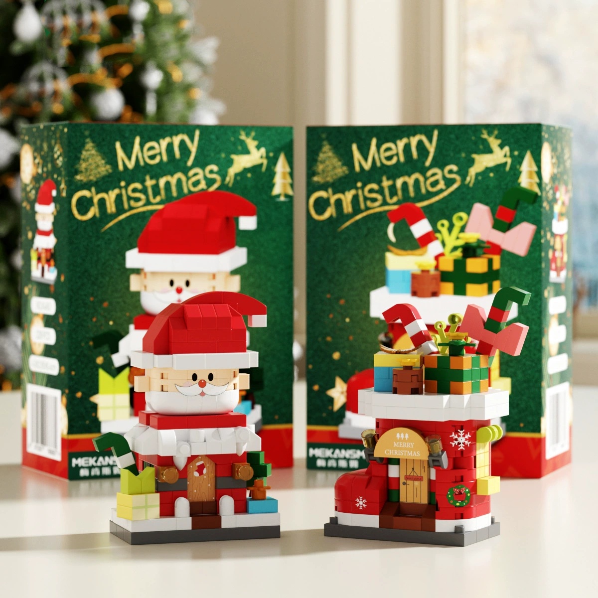 DIY Christmas Candy House Building Set Micro Blocks Toy for Kids, Festive Holiday Gift Home Decor
