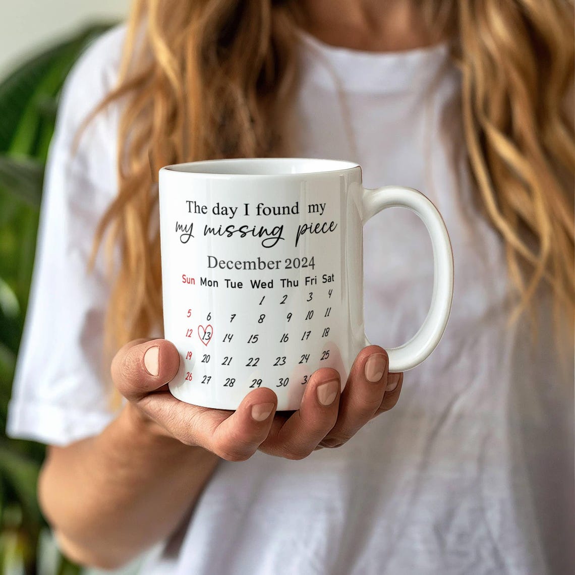 Personalized Couple Mug with Photo & Calendar Custom Name Coffee Cup Anniversary Gift for Him or Her