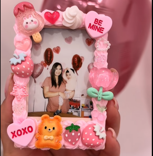 6-Inch Cream Glue DIY Photo Frame Kit Handmade Craft Memory Frame Best Friend Gift Idea