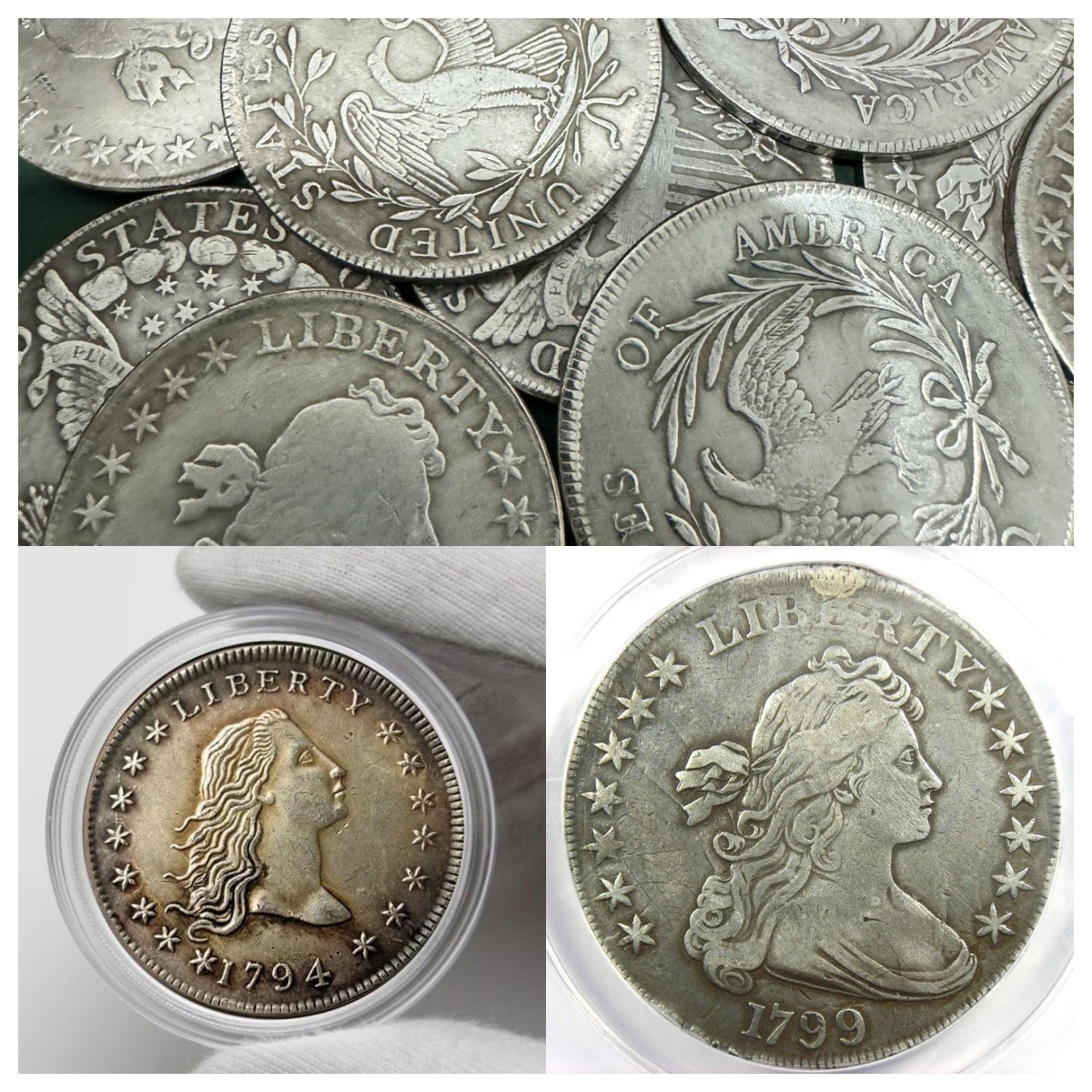 ⏱️Last 12 sets!!! 💴🪙The Complete Set Of 1794-1804 Liberty Flowing Hair Silver Dollar(11Pcs)
