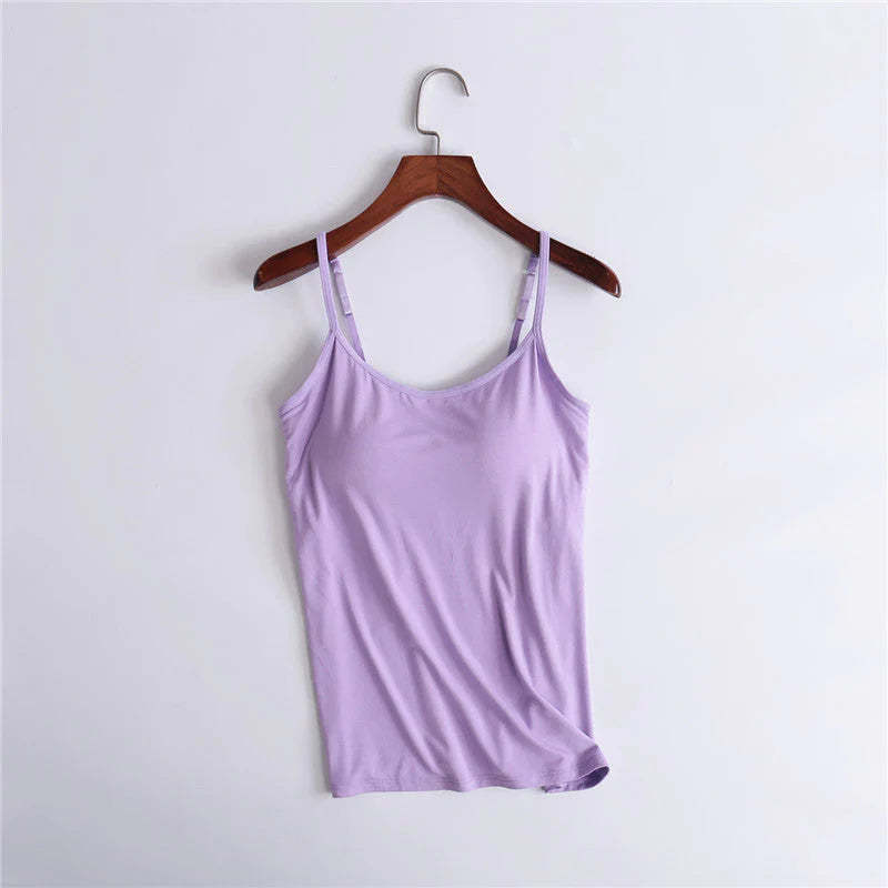 ??LAST DAY SALE 50% OFF - Loose-fitting Tank Top With Built-in Bra??BUY 3 PAY 2 (CODE: A7)