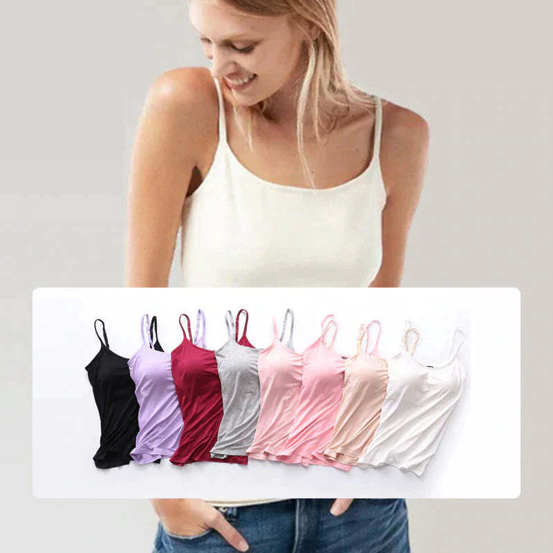 ??LAST DAY SALE 50% OFF - Loose-fitting Tank Top With Built-in Bra??BUY 3 PAY 2 (CODE: A7)