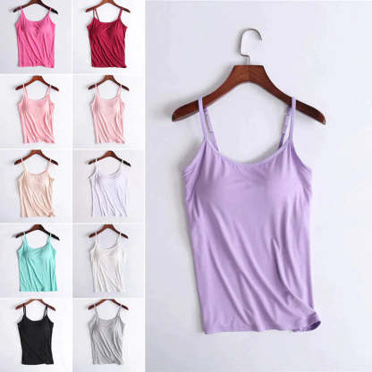 ??LAST DAY SALE 50% OFF - Loose-fitting Tank Top With Built-in Bra??BUY 3 PAY 2 (CODE: A7)