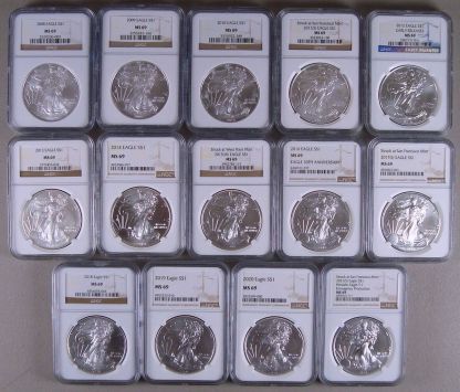 ⏰For a limited time🪙1986-2024 American Silver Eagle 39-pc Set NGC MS69