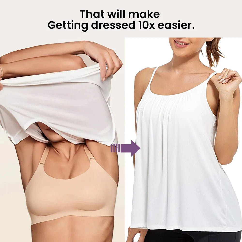 ??LAST DAY SALE 50% OFF - Loose-fitting Tank Top With Built-in Bra??BUY 3 PAY 2 (CODE: A7)
