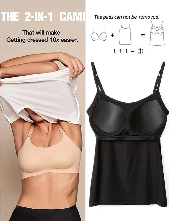 ??LAST DAY SALE 50% OFF - Loose-fitting Tank Top With Built-in Bra??BUY 3 PAY 2 (CODE: A7)